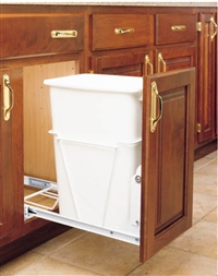 RAS 1 x 50Qt Pull-Out Waste Container (11-1/4" W x 22" D x 23-1/4" H) - White