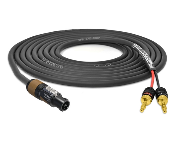 Banana Plug to Speakon Speaker Cable | Made from Gotham 13 AWG SPK 2x2 & Gold Banana Plug & Neutrik 2 Pole Speakon Connectors