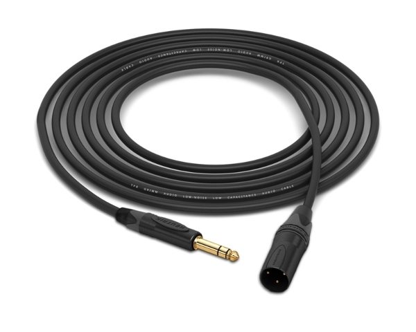 Straight 1/4" TRS to Straight XLR-Male Cable | Made from Grimm TPR & Neutrik Gold Connectors