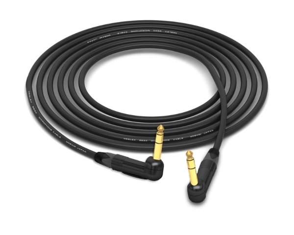90&deg; Right-Angle 1/4" TRS to 90&deg; Right-Angle 1/4" TRS Cable | Made from Mogami 2534 Quad & Neutrik Gold Connectors