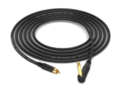 RCA to 90&deg; Right-Angle 1/4" TS Cable | Made from Mogami 2534 Quad Cable, Neutrik & Amphenol Gold Connectors