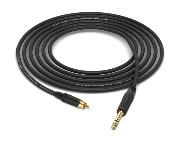RCA to 1/4" TRS Cable | Made from Mogami 2534 Quad Cable, Neutrik & Amphenol Gold Connectors
