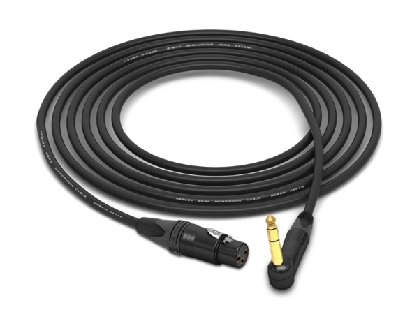 Straight XLR-Female to 90&deg; Right-Angle 1/4" TRS Cable | Made from Mogami 2534 Quad Cable & Neutrik Gold Connectors