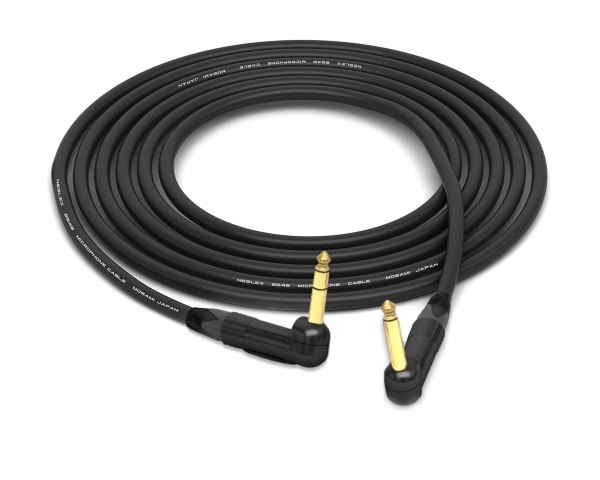 90° 1/4 TRS to 90° 1/4" TS Cable | Mogami Stereo to Mono Cable for Stereo Pickups and Chapman Stick Type Stereo Instruments