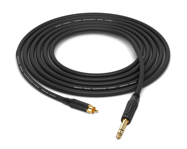 RCA to 1/4" TRS Cable | Made from Mogami 2549 Neglex Cable & Neutrik Gold & Amphenol Gold Connectors