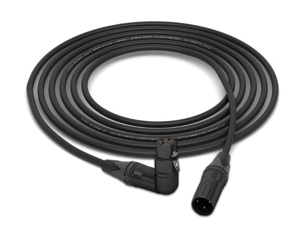 90&deg; Right-Angle XLR-Female to Straight XLR-Male Digital AES/EBU Cable | Made from Mogami 3080 & Neutrik Gold Connectors