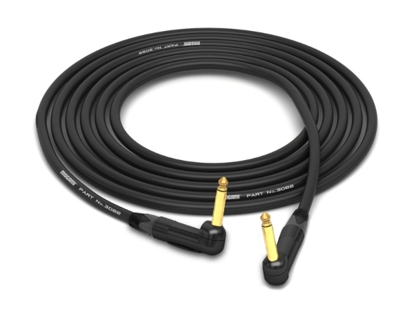 90&deg; Right-Angle 1/4" TS to 90&deg; Right-Angle 1/4" TS Speaker Cable | Made from Mogami 3082 15 AWG Cable & Neutrik Gold Connectors