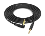 90&deg; Right-Angle 1/4" TS to Straight 1/4" TS Speaker Cable | Made from Mogami 3082 15 AWG Cable & Neutrik Gold Connectors