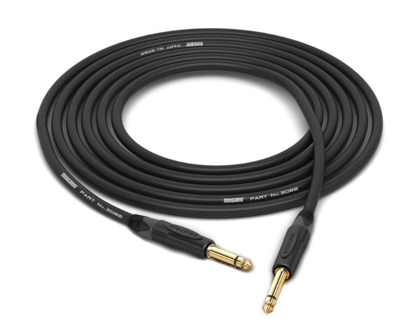Straight 1/4" TS to Straight 1/4" TS Cable | Made from Mogami 3082 15 AWG Speaker Cable & Neutrik Gold Connectors