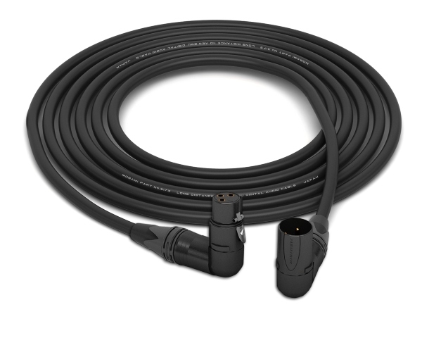 90&deg; Right-Angle XLR-Female to 90&deg; Right-Angle XLR-Male Digital AES/EBU Cable | Made from Mogami 3173 Heavy-Duty Cable & Neutrik Gold Connectors
