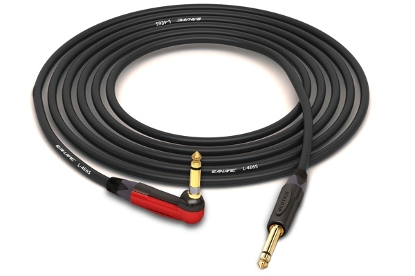 Canare Quad L-4E6S Instrument Cable with Neutrik Gold | Silent 90&deg; Right-Angle 1/4" TS to Straight 1/4" TS