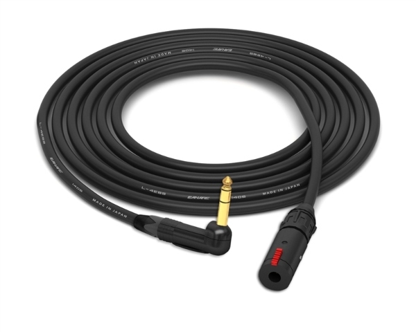 90&deg; Right-Angle 1/4" TRS to 1/4" TRS Female Headphone Extension Cable | Made from Canare Quad L-4E6S & Neutrik Connectors