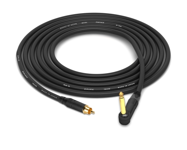 RCA to 90&deg; Right-Angle 1/4" TS Cable  | Made from Canare Quad L-4E6S, Neutrik Gold & Amphenol Gold Connectors