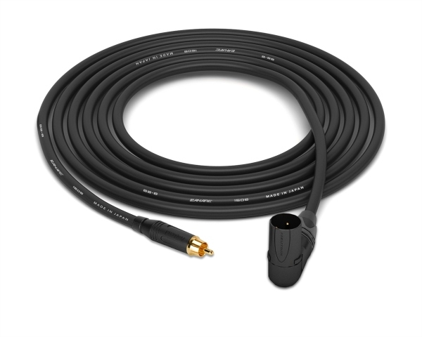 RCA to 90&deg; Right-Angle XLR Male Cable | Made from Canare Quad L-4E6S, Neutrik Gold & Amphenol Gold Connectors