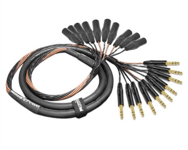 10-Channel Analog Snake | Made from Mogami 2933 & Neutrik Gold 1/4" TRS to XLR-Male | Standard Finish ( Harness Loom )