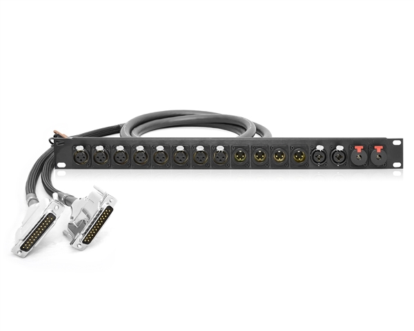 Rush Order 16-Channel Studio Rack Panel to Dual DB25 | Made from Mogami 2934 & Neutrik Gold Panel Connectors Connectors