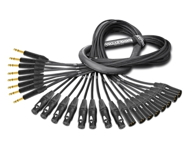 8-Channel Insert Cable | Made from Mogami 2934 & Neutrik Gold | 8 x 1/4" TRS to 16 x XLR