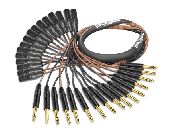 16-Channel Analog Snake | Made from Mogami 2934 & Neutrik Gold 1/4" TRS to XLR-Male | Standard Finish ( Harness Loom )