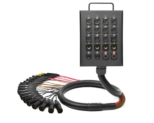 20-Channel Studio Wall Box / Stage Box | Made from Mogami 2936 & Neutrik Gold Connectors | Standard Finish