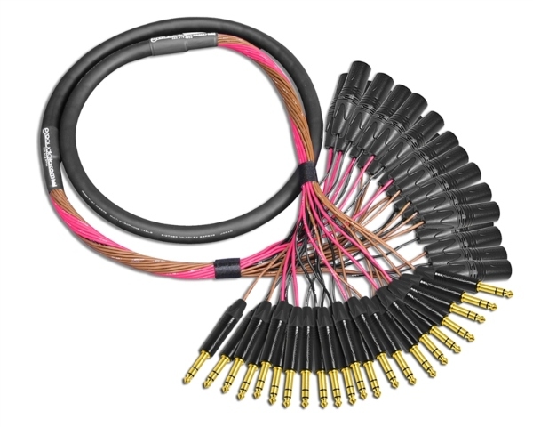 24-Channel Analog Snake | Made from Mogami 2936 & Neutrik Gold 1/4" TRS to XLR-Male | Standard finish ( Harness Loom )