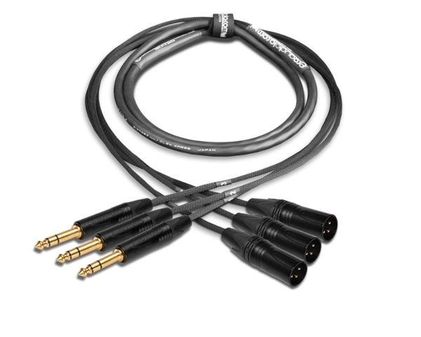 3-Channel Analog Snake | Made from Mogami 2931 & Neutrik Gold 1/4" TRS to XLR-Male | Premium Finish ( Harness Loom )