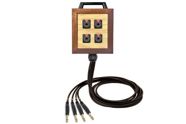 4-Channel Wooden Studio Instrument Wall Box / Stage Box | Made from Mogami 2524 with Neutrik Gold 1/4 TS Connectors