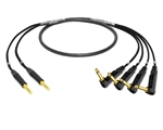 2-Channel Insert Cable | Made from Mogami 2931 & Neutrik Gold | 2 x 1/4" TRS to 4 x 90&deg; Right-Angle 1/4" TS