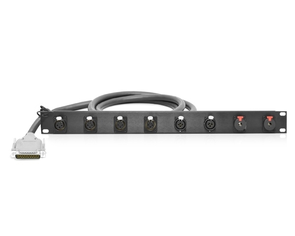 8-Channel Analog Rack Panel to DB25 | Made from Grimm TPR8 | Neutrik Gold Panel Connectors