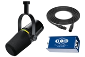 Shure Bundle | MV7+ Dynamic Mic (Black) w/ Cloudlifter CL-1 Mic Activator and Mogami 2549 Cable