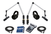 Yellowtec 2-Person Complete Mobile Podcasting Bundle with Shure SM7B Microphones | Medium (Silver)