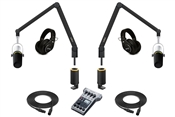 Yellowtec 2-Person Complete Mobile Podcasting Bundle with Shure MV7-S Microphones | Medium (Black)