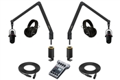 Yellowtec 2-Person Complete Mobile Podcasting Bundle with Shure MV7-K Microphones | Medium (Black)