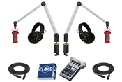 Yellowtec 2-Person Complete Mobile Podcasting Bundle with Sontronics Podcast Pro Microphones | Medium (Silver)