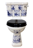 TRTC Blue & White Delft Close Coupled Toilet
