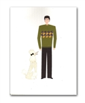 Poodle Cards: Guy with his Poodle
