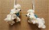 White Felted Wool Poodle Ornaments