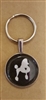 Domed Glass Poodle Keychain