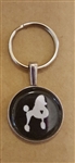 Domed Glass Poodle Keychain