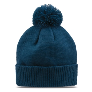 GB472 - Acrylic Ribbed Roll-Up Beanie/Pom