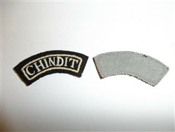 e2456p WW2 British Army Chindit CBI Wingate Commando tabs pair black C11A14