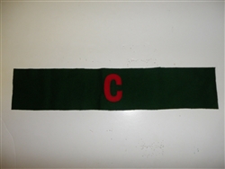 c0013 WW 1 Civilian War Correspondent Armband red C on green wool R10A