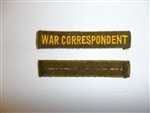 c0166 WW2 US Civilian War Correspondent Tab Heavy OD Wool R10C
