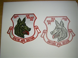 0783 Vietnam 81st Air Police Sq Sentry Dog Section Dog patch  PC3