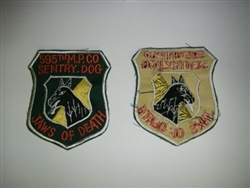 0793 Vietnam Dog patch 595th MP Co Sentry-Dog Jaws of Death PC3