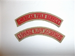 b0090k WW 2 US American Field Service Tab AFS WW2 khaki R22E