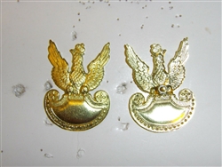 b0466v WW 2 Polish Army Metal Cap Badge Poland gold/brass IR17A