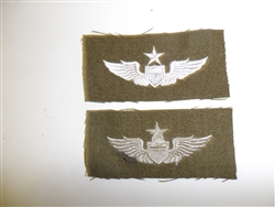 b1377 WW 2 US Army Air Force cloth Senior Pilot's Wings OD shirt wool C17A12