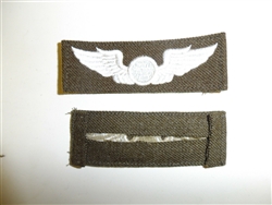 b1386 WW 2 US Army Air Force cloth  Observer Wings OD  wool folded C17A18