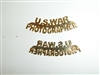 c0041s WW 2 Civilian Sew On Metal US War Photographer Insignia gold A3B3