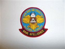 b2343 US Navy Intelligence patch In God We Trust all others we monitor IR19C